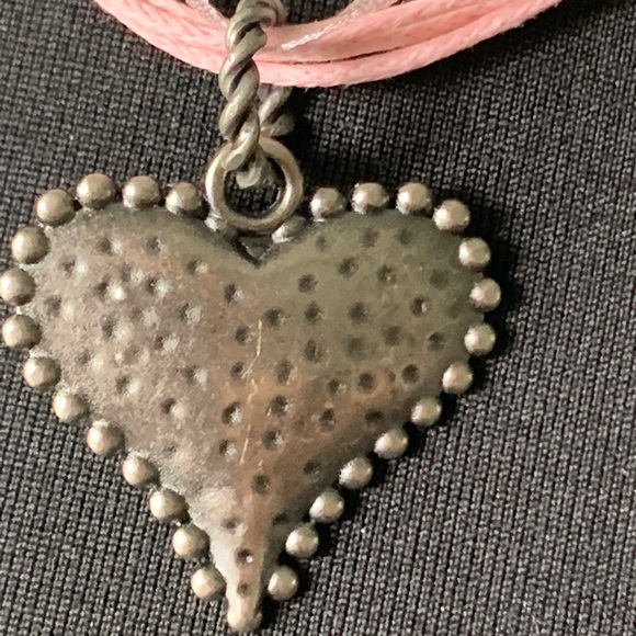 Necklace heart pink ribbon choker - Picture 4 of 8